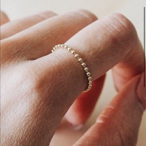 Gold Filled Bead Chain Ring